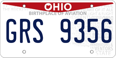 OH license plate GRS9356