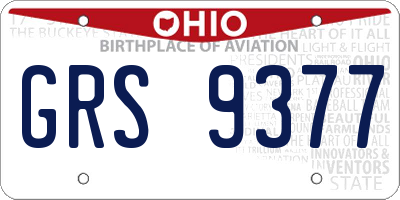 OH license plate GRS9377