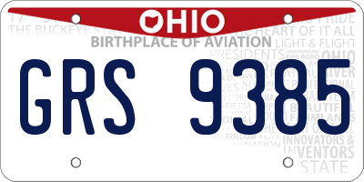 OH license plate GRS9385