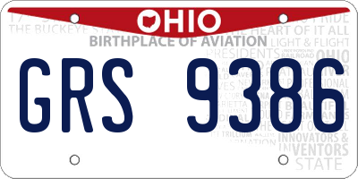 OH license plate GRS9386
