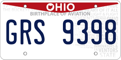 OH license plate GRS9398