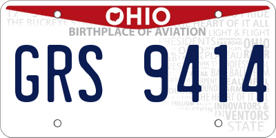 OH license plate GRS9414