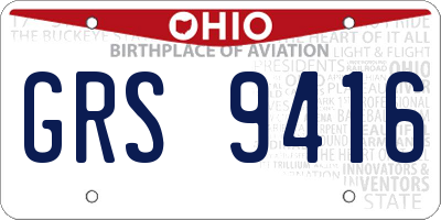 OH license plate GRS9416