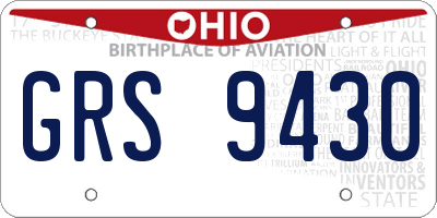 OH license plate GRS9430