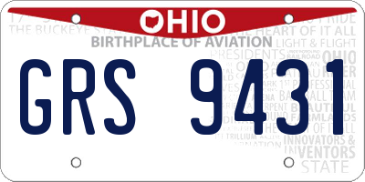 OH license plate GRS9431