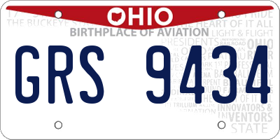 OH license plate GRS9434