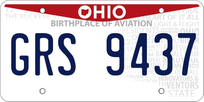 OH license plate GRS9437