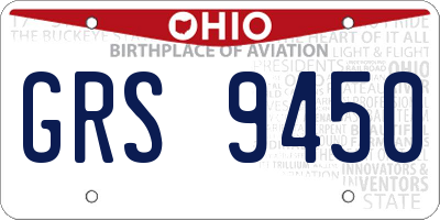 OH license plate GRS9450