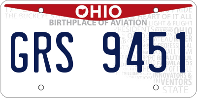 OH license plate GRS9451