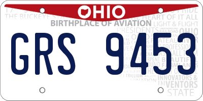 OH license plate GRS9453
