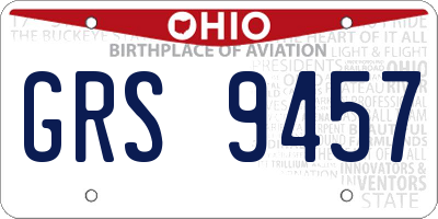 OH license plate GRS9457