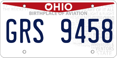 OH license plate GRS9458
