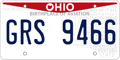 OH license plate GRS9466