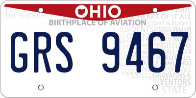 OH license plate GRS9467