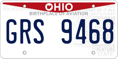 OH license plate GRS9468
