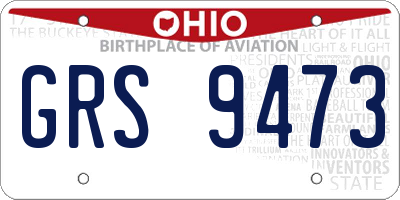 OH license plate GRS9473