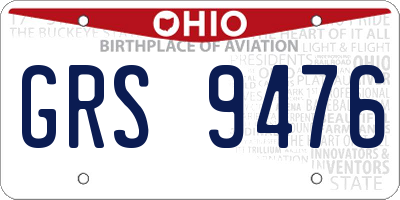 OH license plate GRS9476