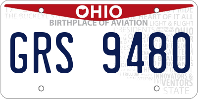 OH license plate GRS9480
