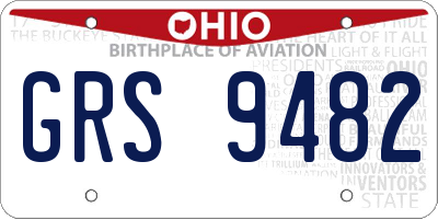 OH license plate GRS9482