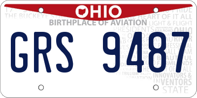 OH license plate GRS9487