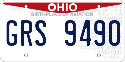 OH license plate GRS9490