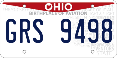 OH license plate GRS9498