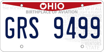 OH license plate GRS9499