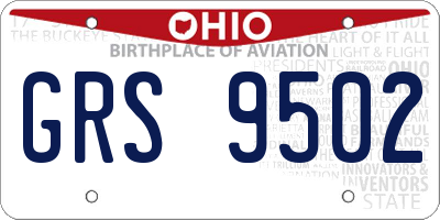 OH license plate GRS9502
