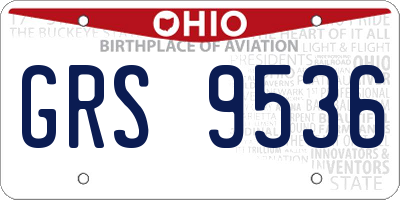 OH license plate GRS9536