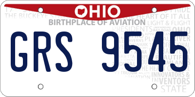 OH license plate GRS9545