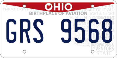 OH license plate GRS9568