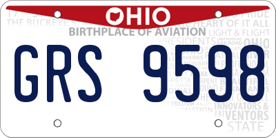 OH license plate GRS9598