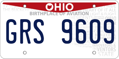 OH license plate GRS9609