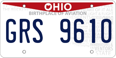 OH license plate GRS9610