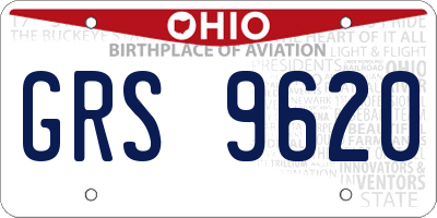 OH license plate GRS9620
