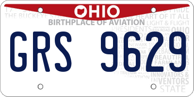 OH license plate GRS9629