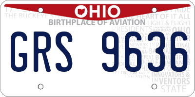 OH license plate GRS9636