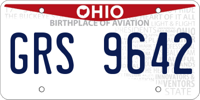 OH license plate GRS9642