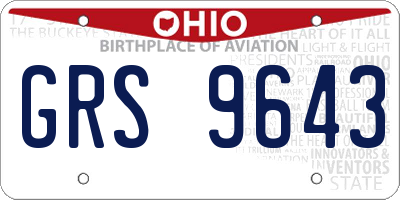 OH license plate GRS9643