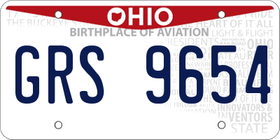 OH license plate GRS9654