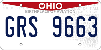 OH license plate GRS9663