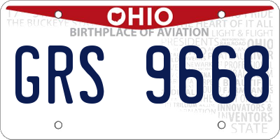 OH license plate GRS9668