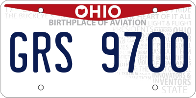 OH license plate GRS9700