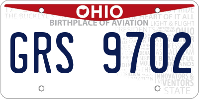 OH license plate GRS9702