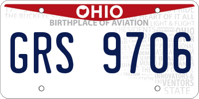 OH license plate GRS9706