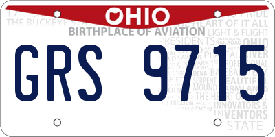 OH license plate GRS9715