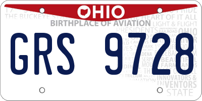 OH license plate GRS9728