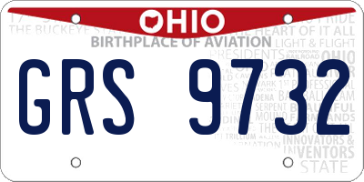 OH license plate GRS9732