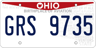 OH license plate GRS9735