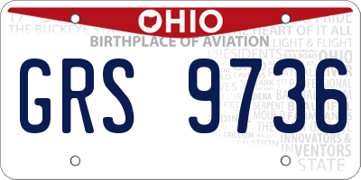 OH license plate GRS9736